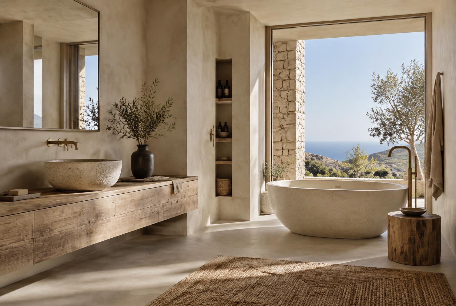 Refugio de piedra, Baño principal · Mallorca